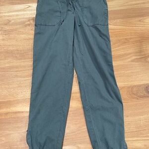 Women’s cargo utility pants with zippers at ankles